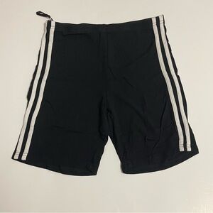 SHEIN Black Bike Shorts with White Stripes